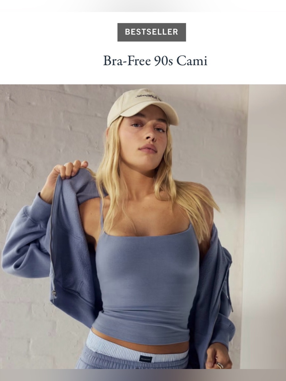 NWT Abercrombie Bra-Free 90s Cami -  XL in ‘Blue’